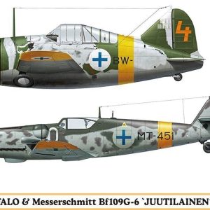 Hasegawa 02439 B-239 Buffalo & Messerschmitt Bf109G-6 “Juutilainen” w/Figure Kit Montaggio 1/72