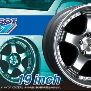 Aoshima Wheels SSR Professor SP1 19 Inch Set Gomme e Cerchi Kit Montaggio 1/24