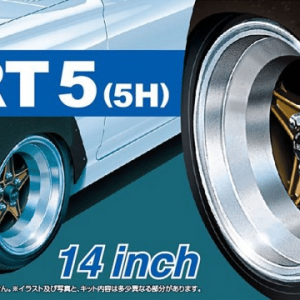 Aoshima Wheels Hart 5 (5H) 14 Inch Set Gomme e Cerchi Kit Montaggio 1/24