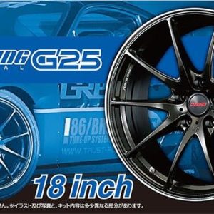 Aoshima Wheels Rays Volk Racing G25 18 Inch Set Gomme e Cerchi Kit Montaggio 1/24