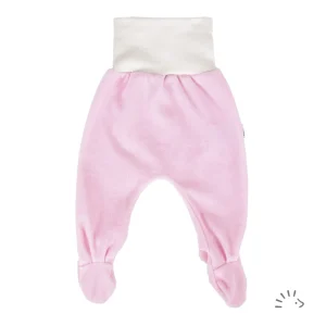 Ghettine in ciniglia cotone bio Rosa, 3-6 mesi