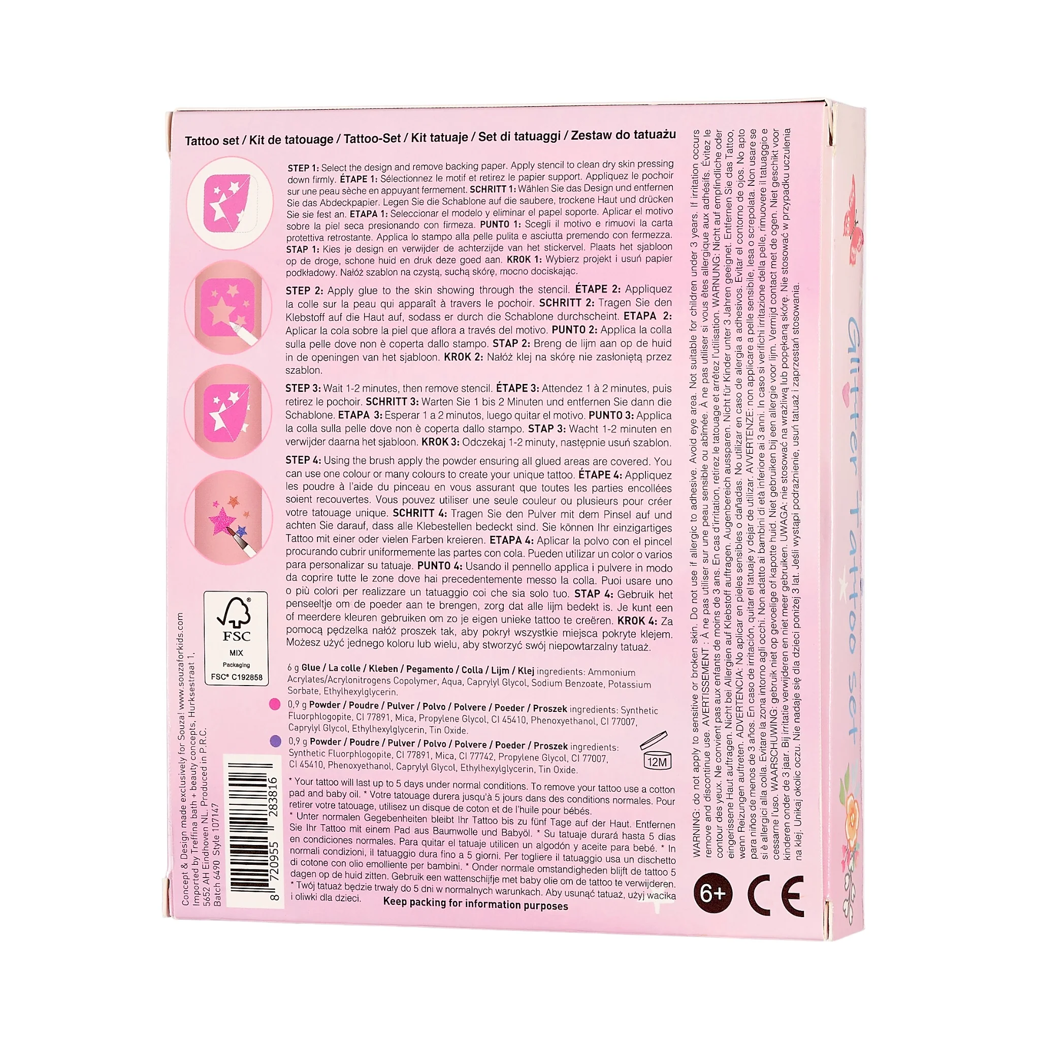 Set tatuaggi glitterati Principessa - immagine 4