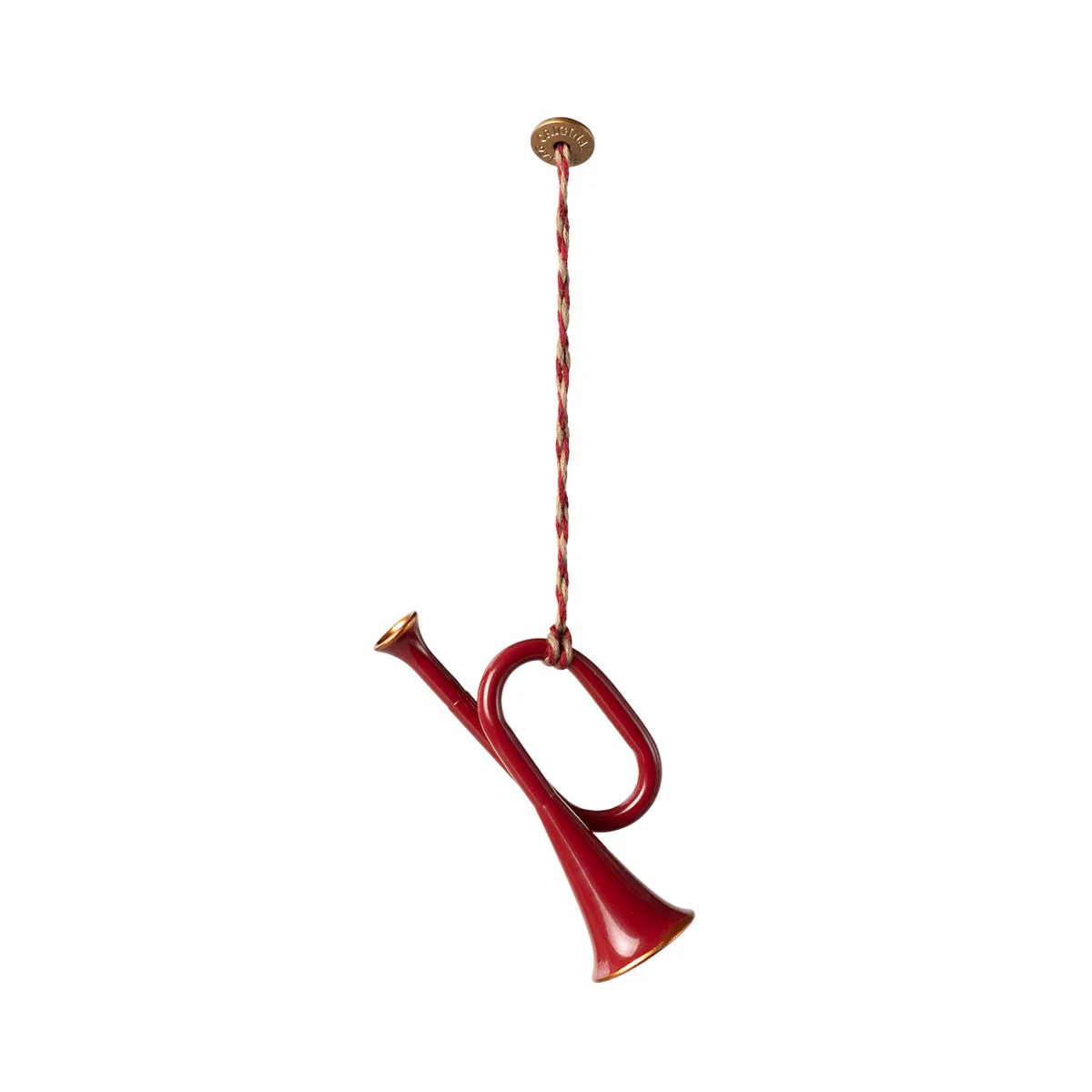 Ornamento Natalizio in metallo, Tromba - Rosso - immagine 2
