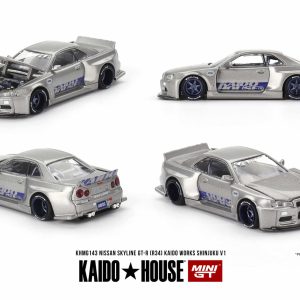 Mini GT KHMG143 Kaido House Nissan Skyline GT-R (R34) Kaido Works SHINJUKU V1 Die Cast 1/64