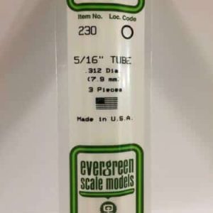 Evergreen Scale Models N.230 Polystyrene Tube 7.9mm Dia. (3pcs)