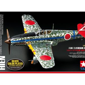 Tamiya 25424 Kawasaki Ki-61-Id Hien (Tony) Silver Color Plated w/Camo Decals Kit Montaggio 1/48