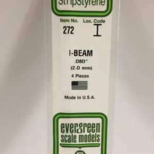 Evergreen Scale Models N.272 Polystyrene I-Beam 2.0mm (4pcs)