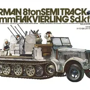 Tamiya 35050 German 8ton Semi Track 20mm Flakvierling Sd.kfz7/1 Kit Montaggio 1/35