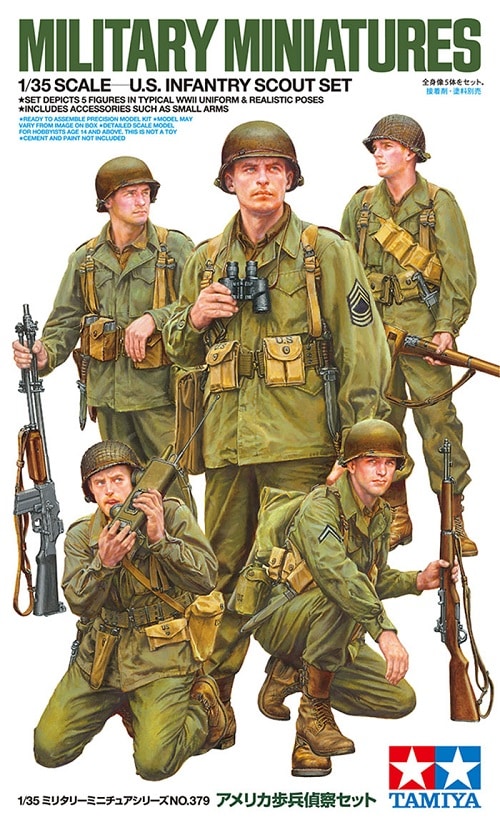 Tamiya 35379 Military Miniatures U.S. Infantry Scout Set Kit Montaggio 1/35 - immagine 2