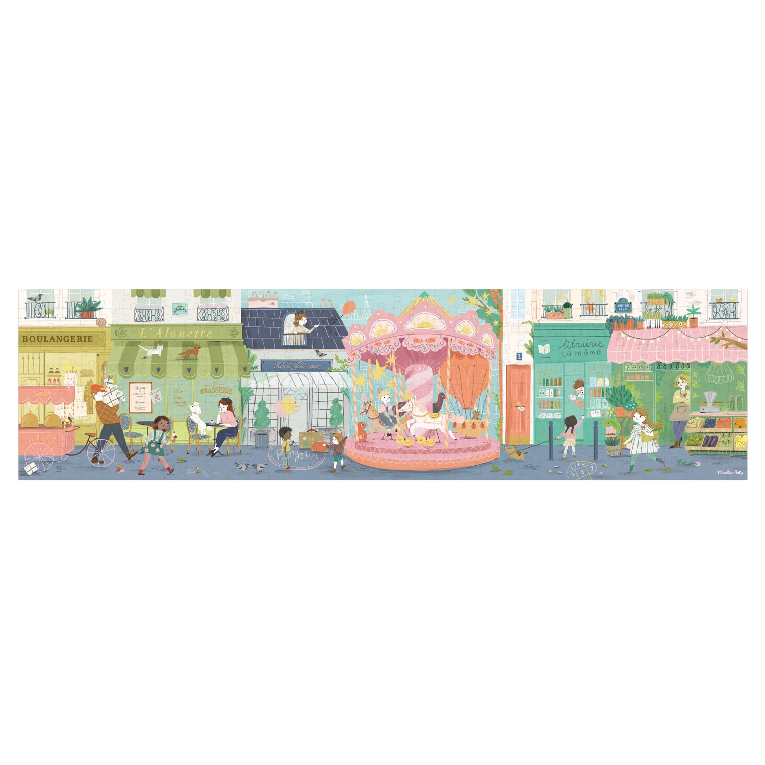 Puzzle panoramico 10 Rue des Lilas Parigi, 350pz - immagine 3