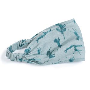 Fascia per capelli bimba misto Lino Blu, Bille Sous mon Baobab