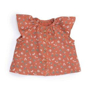 Camicia Mussola di Cotone Bio Nocciola, Fauve Pomme des Bois