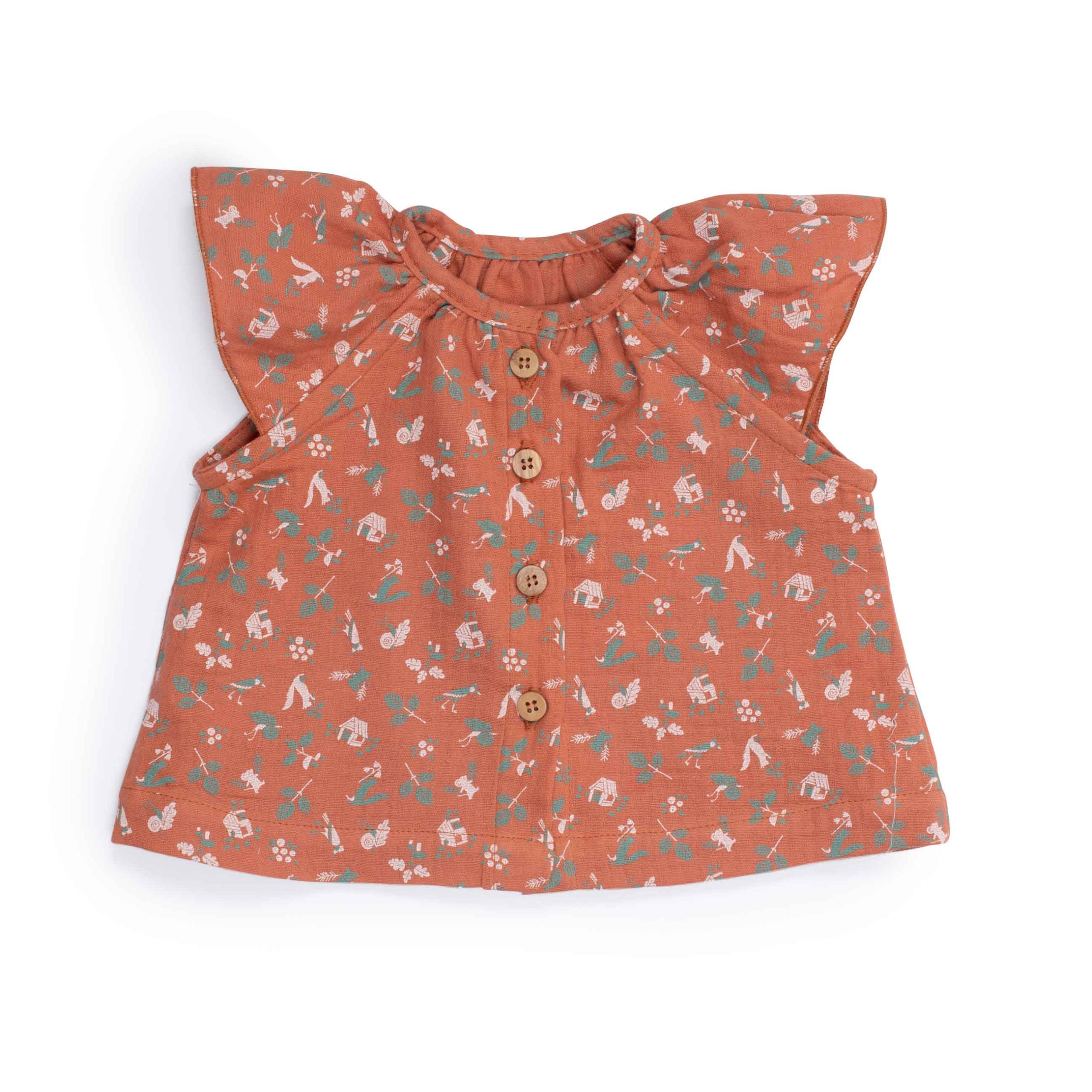 Camicia Mussola di Cotone Bio Nocciola, Fauve Pomme des Bois - immagine 2