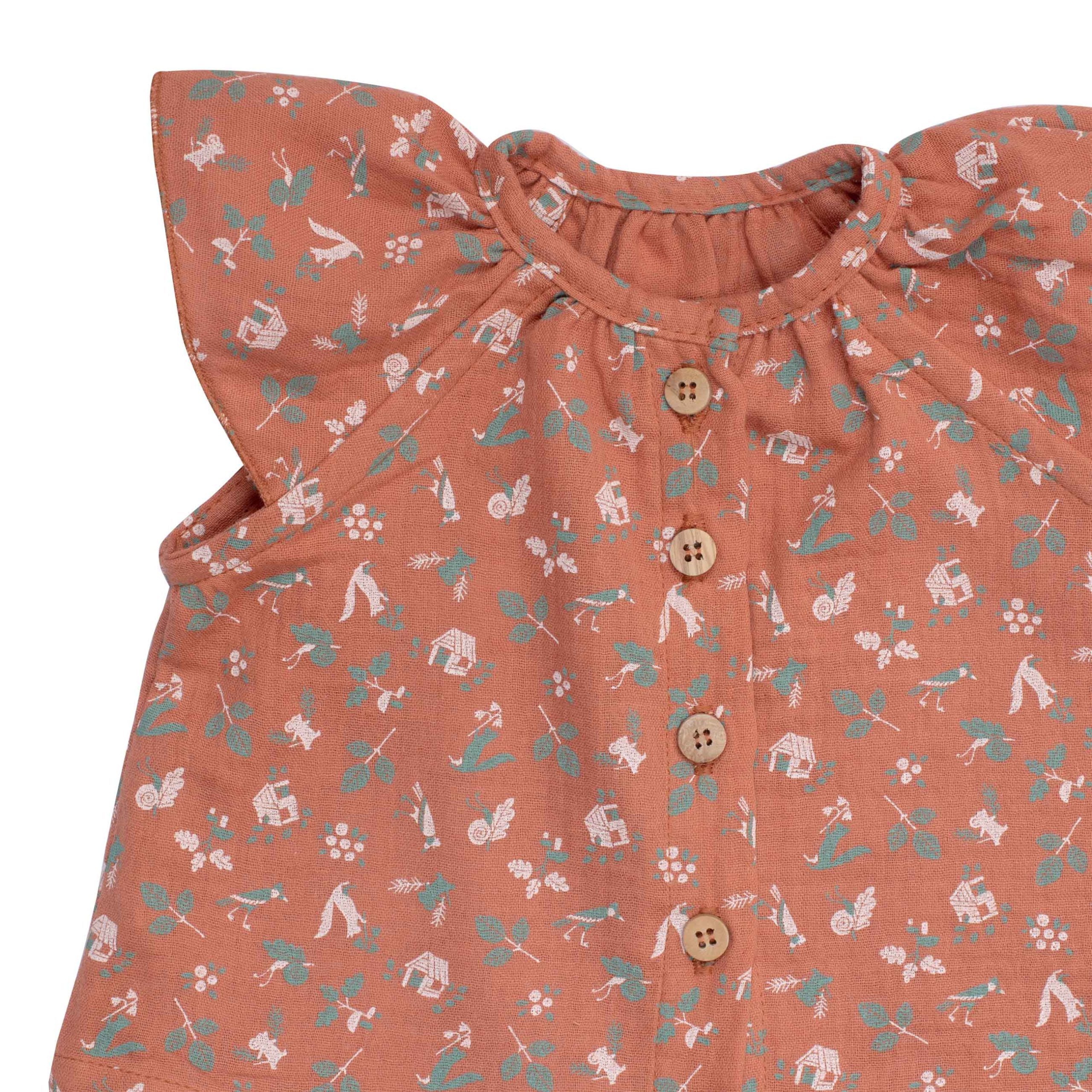Camicia Mussola di Cotone Bio Nocciola, Fauve Pomme des Bois - immagine 4