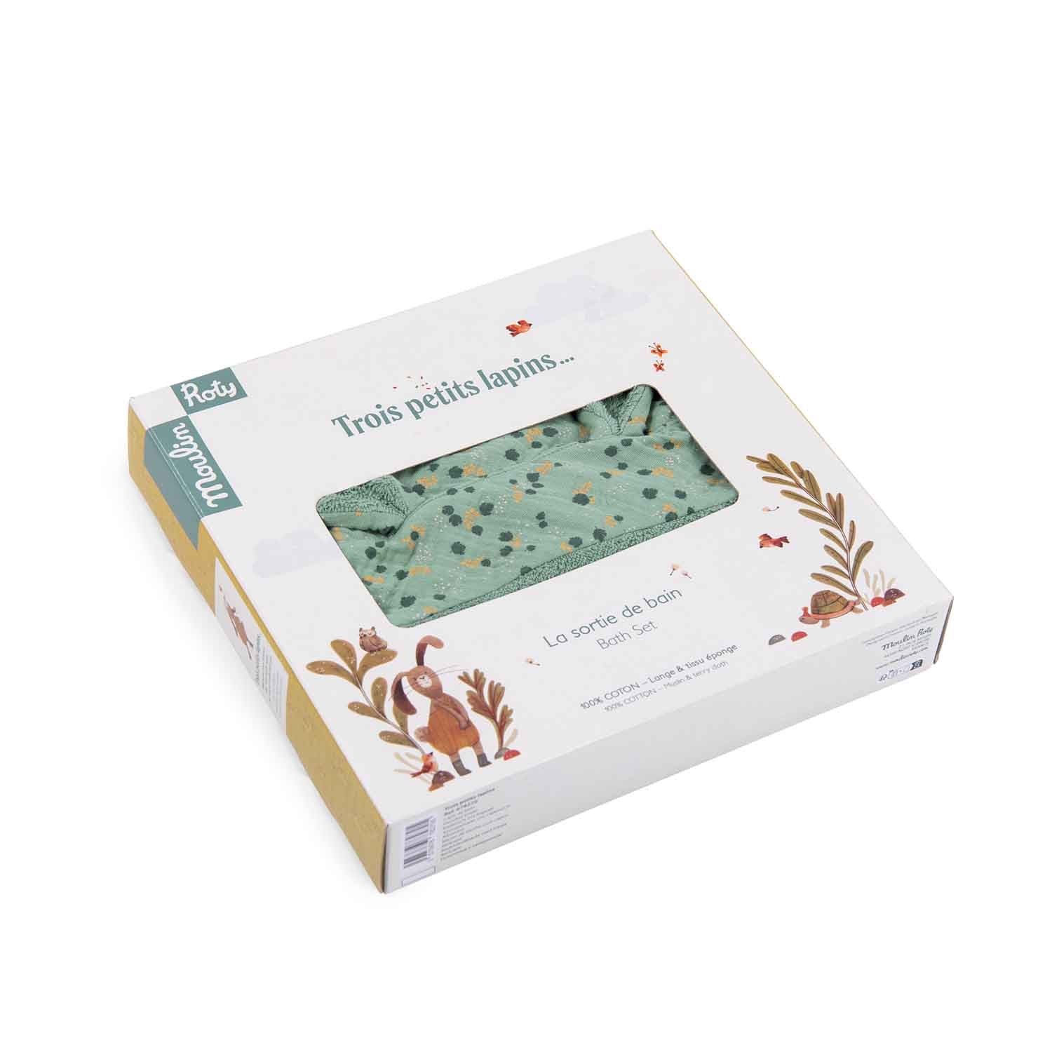 Accappatoio da bagno neonato, Coniglio salvia - immagine 7