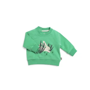 Felpa in cotone coniglio verde, Jules