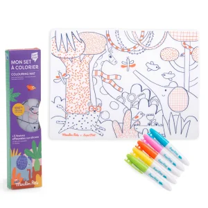 Tovaglietta in silicone da colorare con pennarelli, Les Toupitis