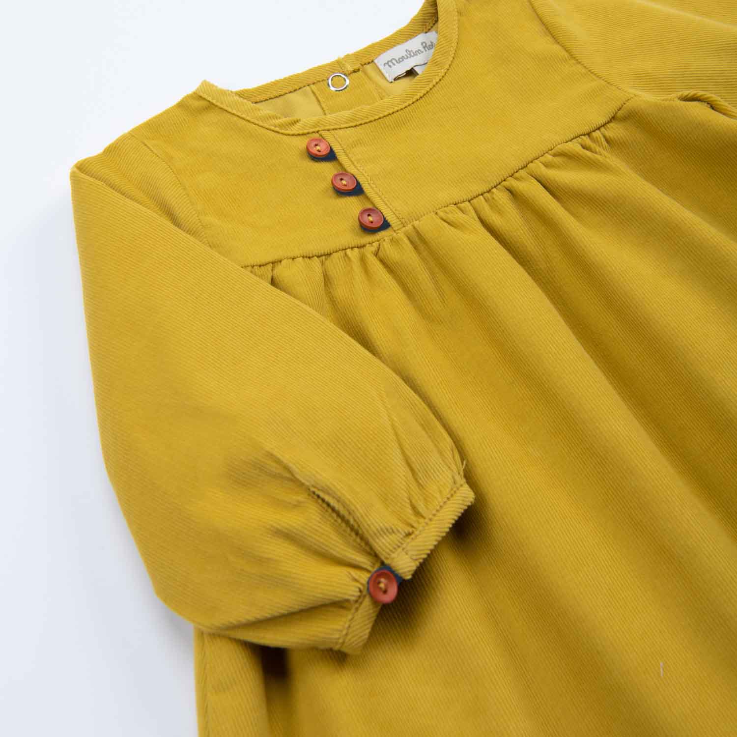 Abito in velluto bio giallo curry, Gala - immagine 3