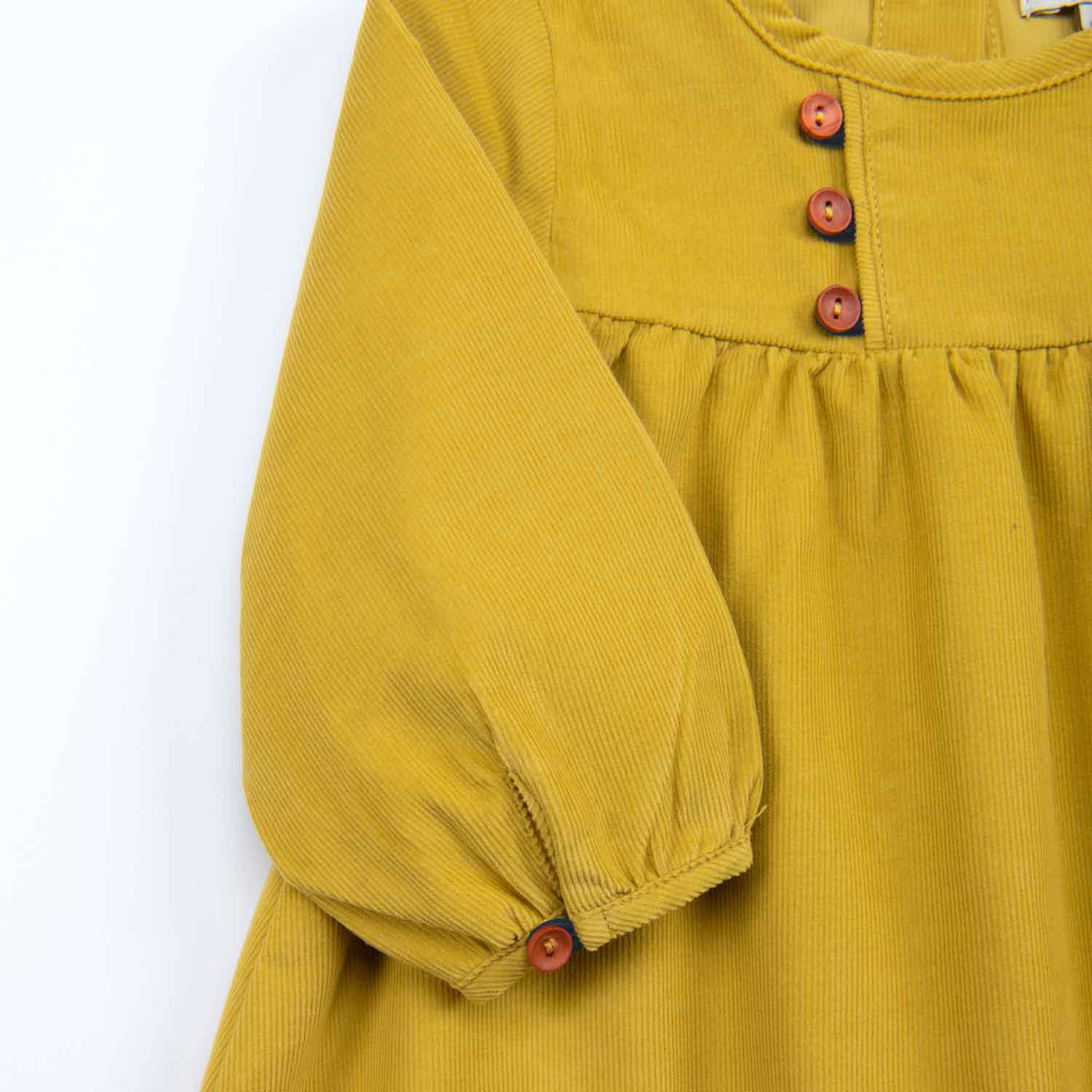 Abito in velluto bio giallo curry, Gala - immagine 7