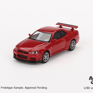 Mini GT MGT00796RHD Nissan Skyline GT-R (R34) V-Spec Active Red Die Cast 1/64