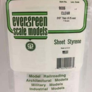 Evergreen Scale Models N.9006 Polystyrene Clear Sheet 0.25mm (2pcs)