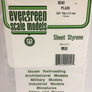 Evergreen Scale Models N.9040 Polystyrene Sheet 1.0mm (2pcs) Foglio Polistirene