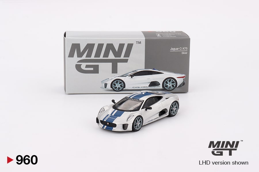Mini GT MGT00960LHD Jaguar C-X75 Silver Die Cast 1/64