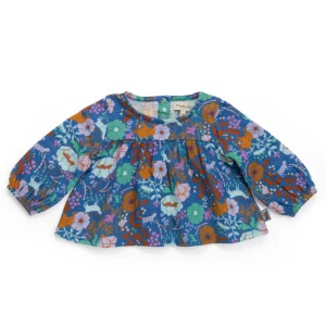 Blusa in mussola con stampa giungla, Margot