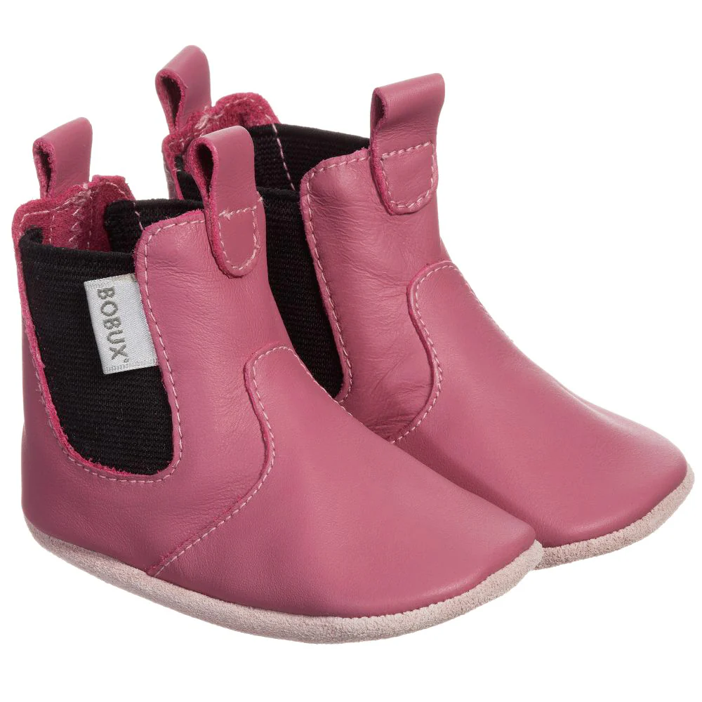 Babbucce in pelle morbida, Chelsea pink (21-27 mesi)