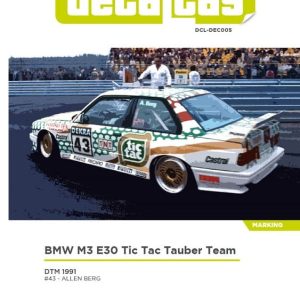 Decalcas DCL-DEC005 Decals 1/24 BMW M3 E30 Tic Tac Tauber Team