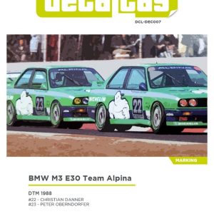 Decalcas DCL-DEC007 Decals 1/24 BMW M3 E30 Team Alpina DTM 1988