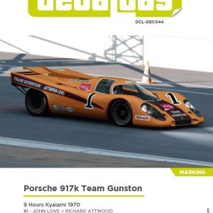 Decalcas DCL-DEC044 Decals 1/24 Porsche 917K Team Gunston