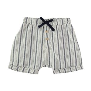 Pantaloncini in misto lino e cotone bio Righe blu