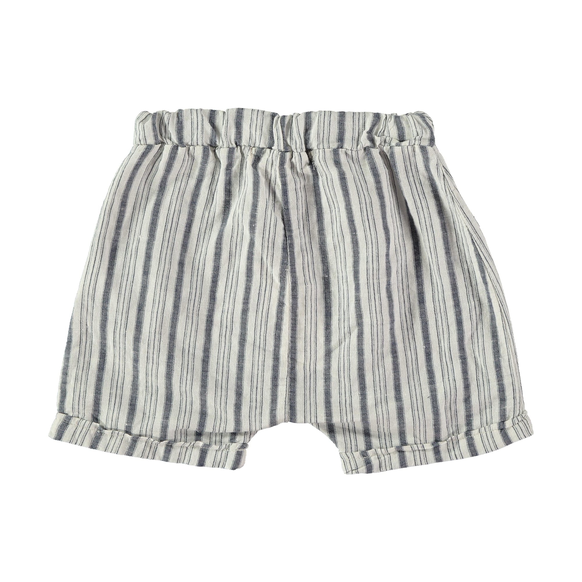 Pantaloncini in misto lino e cotone bio Righe blu - immagine 3