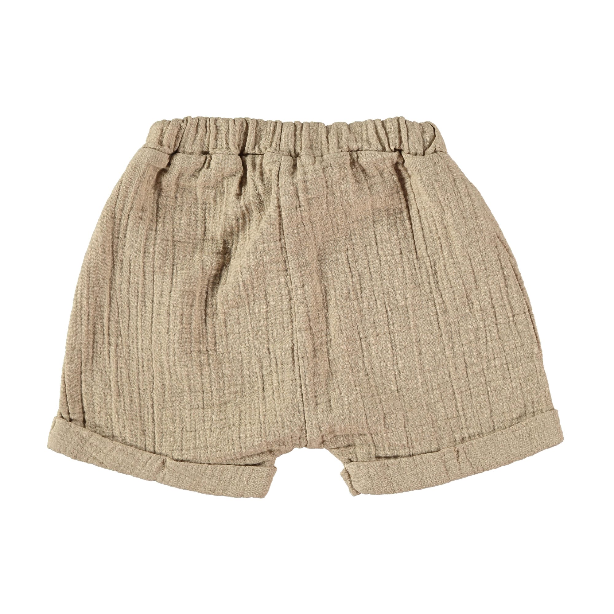 Pantaloncini in mussola di cotone bio Sabbia - immagine 3