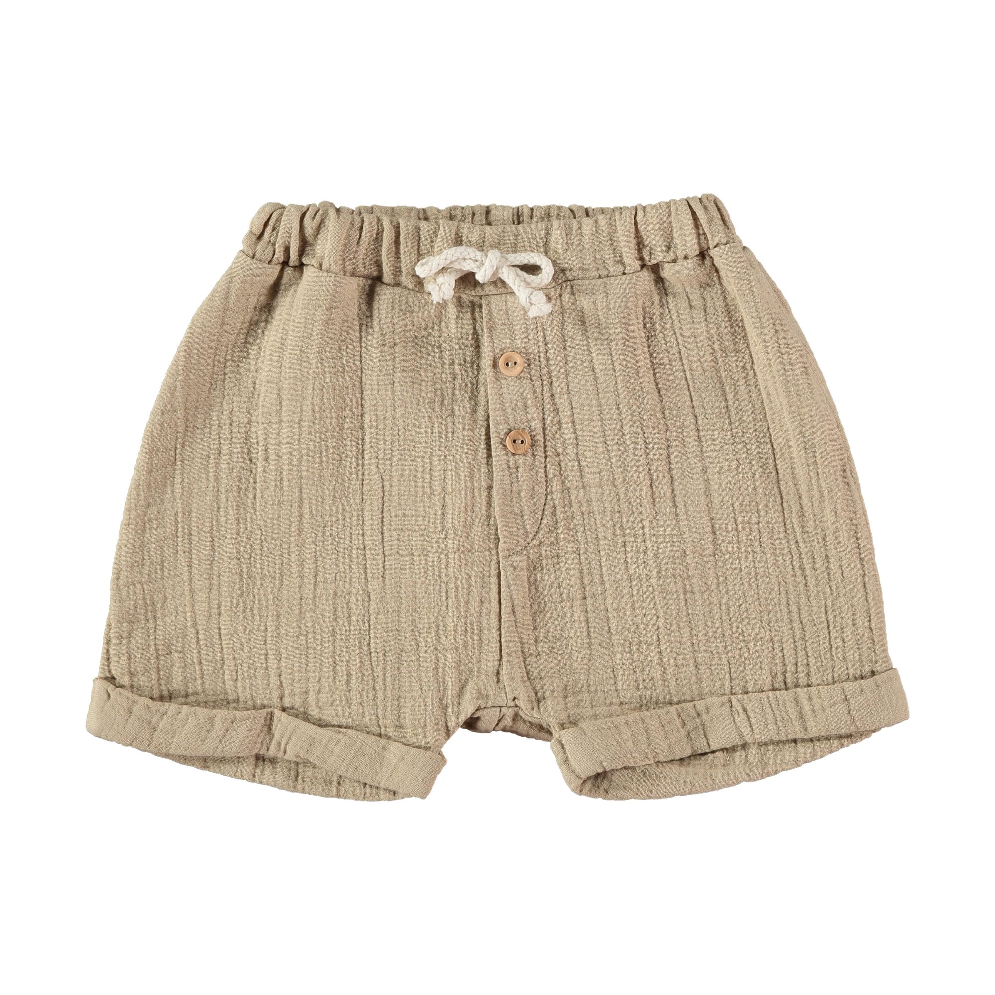 Pantaloncini in mussola di cotone bio Sabbia
