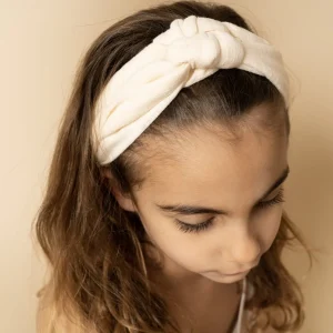 Fascia capelli con nodo Creamy white