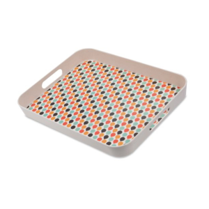 Geometrico vassoio con manici in fibra di bambù riciclabile e biodegradabile LxP: 41×31 cm