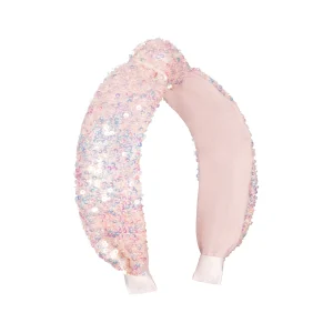 Cerchietto bambina con paillettes rosa