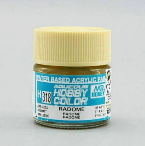 Mr. Hobby Aqueous H318 Radome Semi-Gloss (10ml) Water Based Acrylic Paint - immagine 2