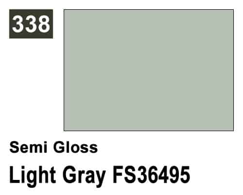 Mr. Hobby Aqueous H338 Light Gray FS36495 Semi-Gloss (10ml) Water Based Acrylic Paint - immagine 2