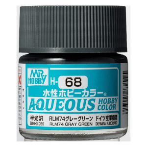 Mr. Hobby Aqueous H68 RLM74 Gray Green Semi-Gloss (10ml) Water Based Acrylic Paint