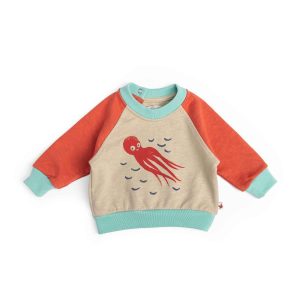Felpa leggera in cotone tricolore polpo, Hercule