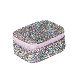 Portagioie mini lilla con glitter coriandoli