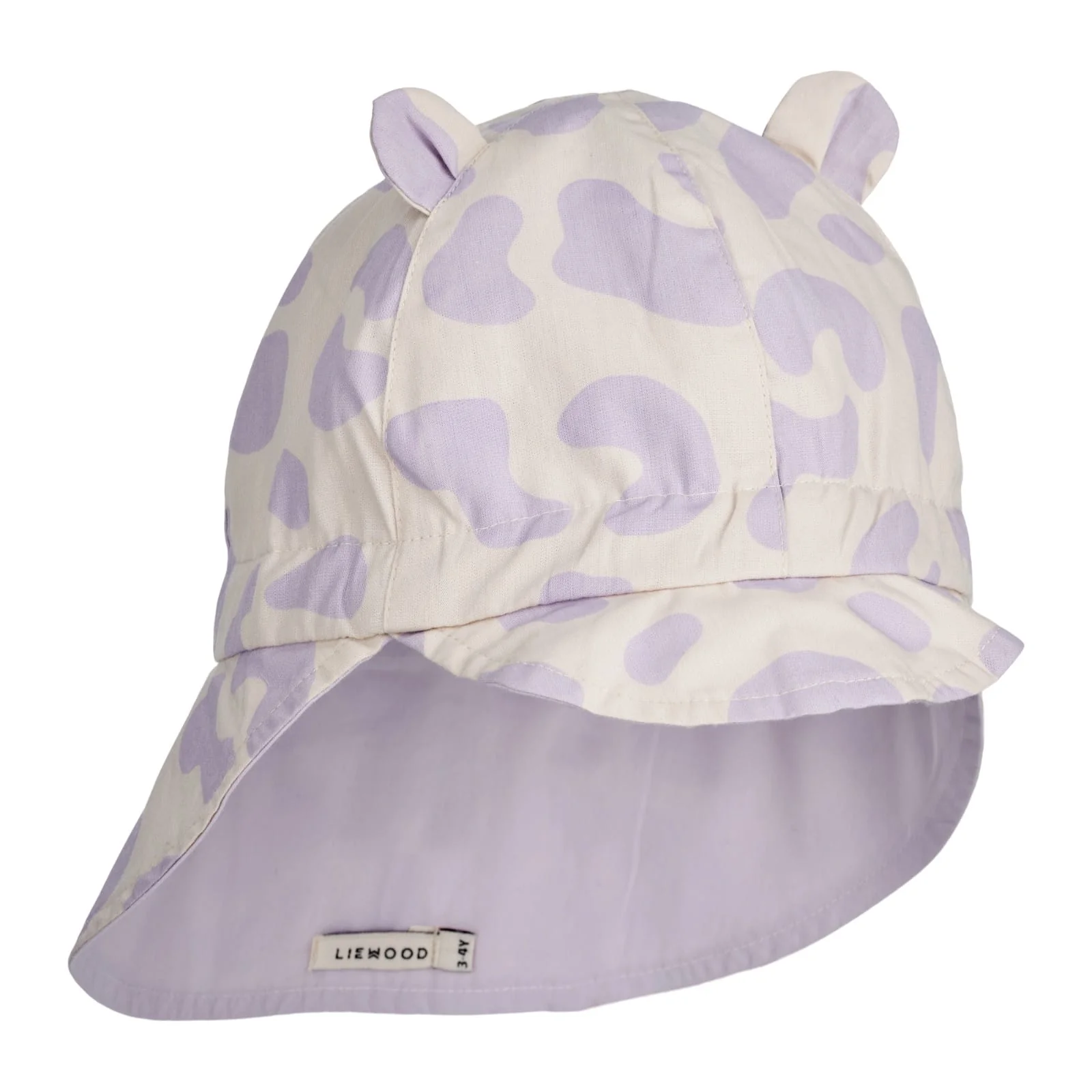 Cappello da sole reversibile in cotone bio, Leopardato lilla - immagine 2