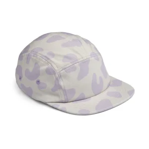 Cappello con visiera in cotone bio, Leopardato Lilla