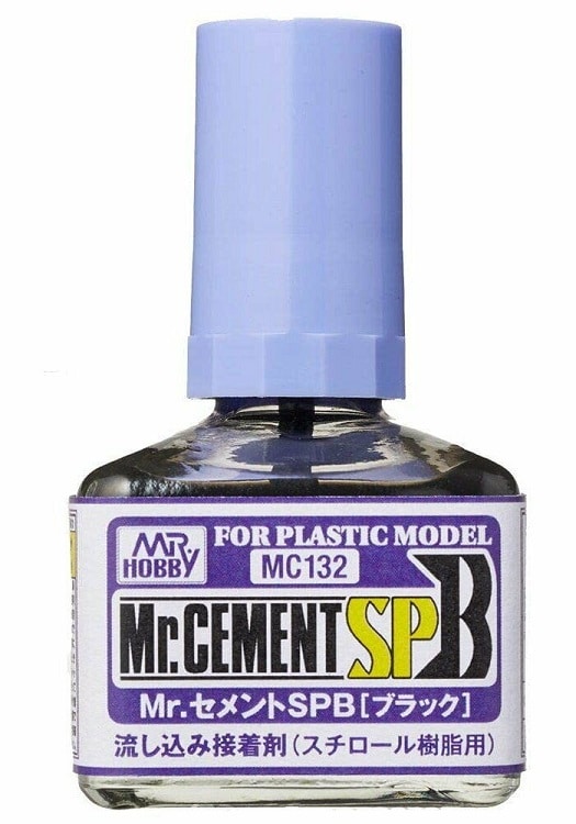 Mr. Hobby MC132 Mr. Cement SPB Black (40ml) Colla Per Plastica Rapida Colore Nero