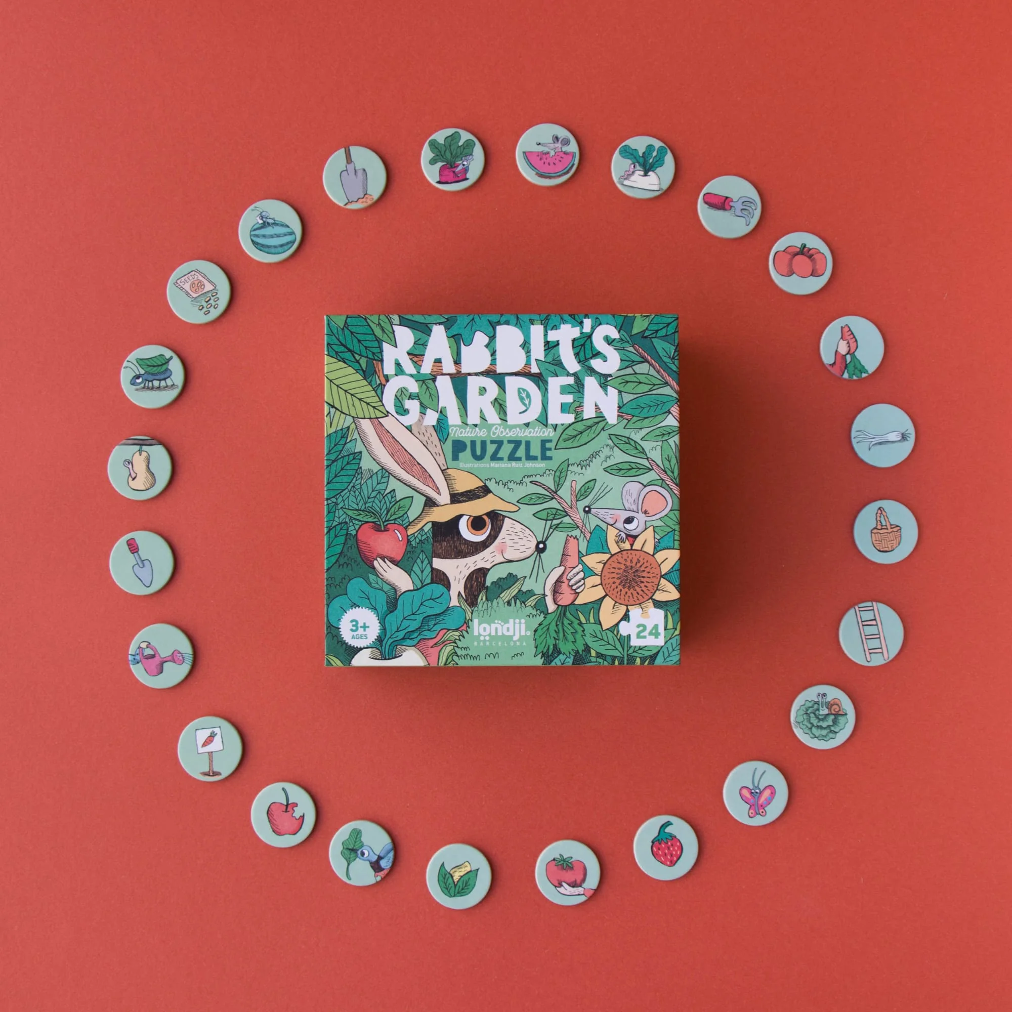 Puzzle e gioco di osservazione Rabbits Garden, 24pz - immagine 4