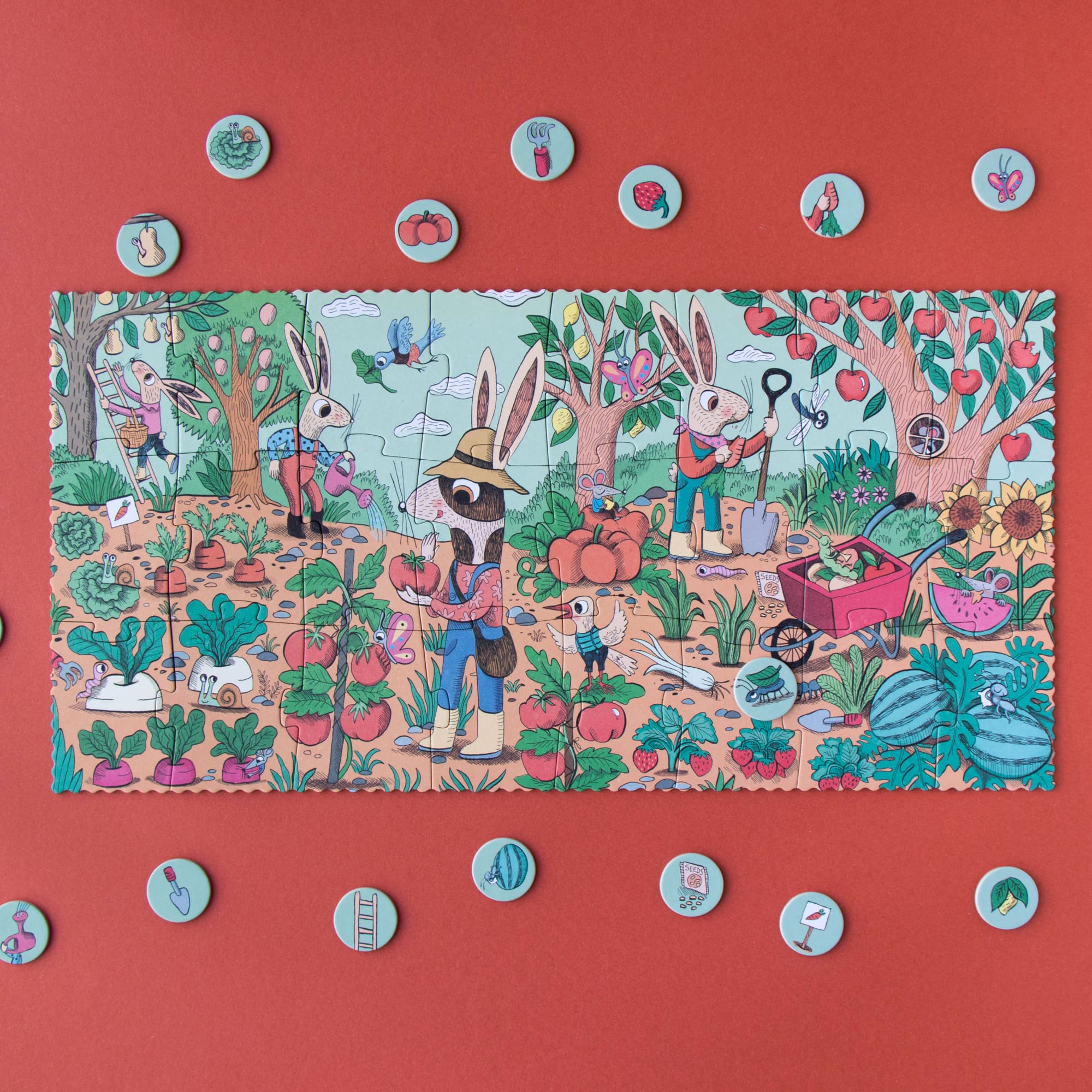 Puzzle e gioco di osservazione Rabbits Garden, 24pz - immagine 3