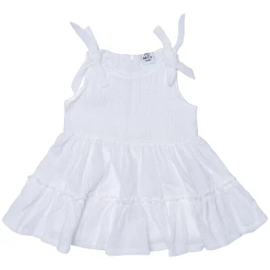 Abito con spalline a strati bianco